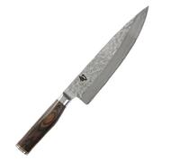 KAI Shun Premier Tim Mälzer coltello da cucina giapponese con lama di 20 cm - Nucleo VG-MAX 61 HRC, 32 strati di damasco lucidato a specchio - Manico in legno Pakka con venature marrone medio