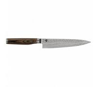 KAI Shun Premier Tim Mälzer coltello universale giapponese lunghezza lama 16,5 cm - nucleo VG-MAX 61 HRC, 32 strati di damasco lucidato a specchio - legno Pakka marrone medio - superficie martellata