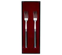 KAI Shun Premier Tim Mälzer set di 2 forchette giapponesi lunghezza totale 22 cm - acciaio inossidabile di alta qualità lucidato a specchio - legno Pakka marrone medio - Made in Japan