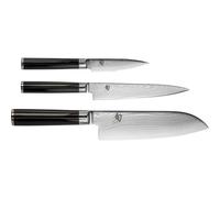 KAI Shun Classic set di coltelli da cucina giapponesi 3 pezzi - Santoku lunghezza lama 18 cm + Coltello multiuso lunghezza lama 15 cm + Coltello da officina lunghezza lama 9 cm - VG MAX Core