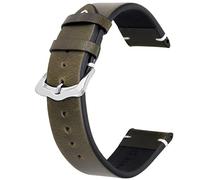 Kai Tian 18mm 20mm 22mm 24mm Cinturino per orologio in pelle Cinturino per orologio vintage Cera a olio retrò oleosa per uomo… (22mm, verde)