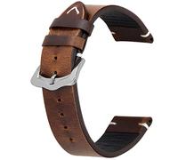 Kai Tian 18mm 20mm 22mm 24mm Cinturino per orologio in pelle Cinturino per orologio vintage Cera a olio retrò oleosa per uomo… (20mm, marrone scuro)