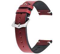Kai Tian 18mm 20mm 22mm 24mm Cinturino per orologio in pelle Cinturino per orologio vintage Cera a olio retrò oleoso per uomo… (24mm, rosso)
