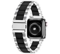 Kai Tian Black Ceramics Argento Acciaio Inossidabile Solido Cinturino Cinturino Compatibile per Apple Watch 38mm 40mm 41mm Cinturini di Ricambio per Uomini iWatch SE Series SE 7 6 5 4 3 2 1 Sport