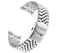 Kai Tian Bracciale Tapered 22mm per Donna Uomo Fibbia con inserto in acciaio inossidabile Argento Cinturino tridimensionale con estremità curve