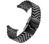 Kai Tian Cinturini per orologi 3D in acciaio inossidabile 20mm Bracciale affusolato per donna Uomo estremità curve Cinturino di ricambio per orologio con fibbia nera