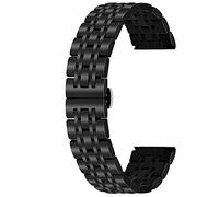 Kai Tian Cinturini per orologi a sgancio rapido per donna Uomo Cinturino di ricambio affusolato da 20mm Cinturino per orologio in acciaio inossidabile Chiusura a scatto Nero