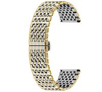 Kai Tian Cinturini per Orologi Affusolati per Uomo Donna Acciaio Inossidabile Cinturino per Orologio 18mm Chiusura Deployante Metallo Argento Oro