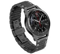 Kai Tian Cinturino 22mm Compatible for Samsung Galaxy Watch 46mm Gear S3 Frontier Classic Cinturino Orologio Maglia Acciaio Inossidabile Donne Uomini Nero