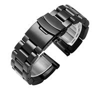 Kai Tian Cinturino di ricambio per orologio da polso in acciaio inox spazzolato, per uomo e donna, 18 mm, 20 mm, 22 mm, 24 mm, nero/argento, 20mm, Acciaio inossidabile, Nessuna pietra preziosa