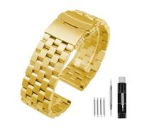 Kai Tian Cinturino di ricambio per orologio da uomo, 18 mm, 20 mm, 22 mm, 24 mm, 26 mm, finitura spazzolata, colore argento, Blakc, blu, per uomini e donne, 22mm, Senza Gemstone