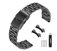 Kai Tian Cinturino in acciaio inox, 20 mm, 22 mm, rotondo, robusto, in metallo, argento, oro, da uomo e da donna, con estremità arrotondate, 20mm, Senza Gemstone