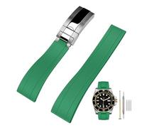 Kai Tian Cinturino per orologio da polso in caucciù, 20 mm, 22 mm, con chiusura pieghevole, in silicone, per Rolex Seiko, da uomo e da donna, 20mm, Silicone, Nessuna pietra preziosa