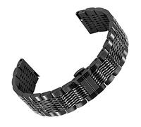 Kai Tian Cinturino per orologio elegante 22mm Cinturini per orologi in acciaio inossidabile a rete nera Orologio da polso con cinturino di ricambio a sgancio rapido per donna uomo