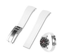 Kai Tian Cinturino per orologio in silicone, 18 mm, 20 mm, 22 mm, estremità curva, in caucciù affusolato, con classica fibbia ad immersione per uomini e donne, 22mm, Acciaio inossidabile, Nessuna