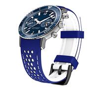 Kai Tian durevole due toni in silicone curvo estremità 20 millimetri da corsa cinturini in gomma orologio bracciale blu (punto bianco + fibbia nera) per gli uomini donne