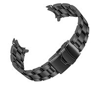 Kai Tian ingénieur en acier inoxydable 20mm courbes extrémités bracelet de montre pour les hommes femmes Screw-In bracelet solide Double serrures plongeur boucle Noir