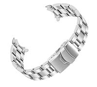 Kai Tian ingénieur en acier inoxydable 22mm courbes extrémités bracelet de montre pour les hommes femmes Screw-In bracelet solide Double serrures plongeur boucle Argent
