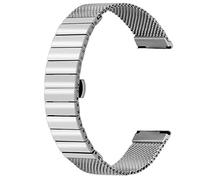 Kai Tian Maglia Ondulata Cinturino Orologio Acciaio Inossidabile Cinturini Orologi 18mm Rilascio Rapido Bracciale Metallo per Uomo Donna Fibbia Farfalla Argento