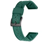 Kai Tian qualità Bracciale 20 millimetri gomma durevole Banda dell'orologio del silicone per gli uomini e le donne Verde + Fibbia Nera