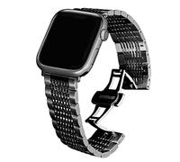 Kai Tian Solid 42mm 44mm 45mm 49mm Cinturino in mesh lucido e opaco compatibile per Apple Watch Band Bracciale di ricambio in acciaio inossidabile per iWatch Series 7 6 5 4 3 2 1 Sport Nero