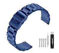 Kai Tian Solid Double Locks, cinturino in acciaio inox, finitura spazzolata, ricambio per orologio da uomo, donna, 18 mm, 20 mm, 22 mm, 24 mm, nero e argento, 24mm, Acciaio inossidabile, Nessuna