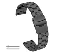 Kai Tian Sostituzione Cinturino Orologio Band Orologi Acciaio Inox 20mm per Uomo Donna Rilascio Rapido Guarda Braccialetto Fibbia Acciaio Inox Nero