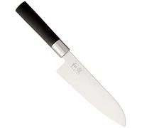 Kai Wasabi 6716S Coltello Santoku, Acciaio Inossidabile, Nero, 16.5 cm
