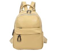 Kaia - Zaino da donna in vera pelle di medie dimensioni, stile casual, Albicocca, M, Classico