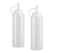 KAIAIWLUO Bottiglia Squeeze di Plastica,2 PCS Flacone Dosatore con Tappi 8oz Flacone Dosatore Trasparente per Ketchup Senape Mayo Salse Piccanti Olio D'oliva 250ml