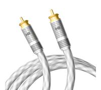 KAIBOER Cavo coassiale audio digitale da 1,8 m, qualità del suono impeccabile, realizzato in argento puro al 99,998%, per applicazioni audio di fascia alta, adatto per console di mixaggio e studi di