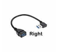 KAIBSEN® USB 3.0 Cavo di prolunga a 90 Gradi da Uomo a Femmina con Apertura Verso Il Basso a Sinistra e ad Angolo Destro Super Veloce 5Gbps di sincronizzazione Lunghezza: 15 cm(Nero)