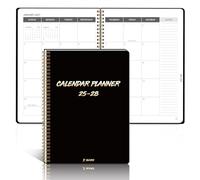 KAICN Calendario 2025-2028, 36 mesi, planner mensile luglio 2025-giugno 2028, 21,6 x 27,9 cm, copertina rigida, rilegatura a spirale, calendario per ufficio, scuola e casa (nero)