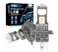 KaiDengZhe H4 LED Lampadina per Fari con Lente Mini Proiettore Risolve il Problema Dell'astigmatismo, 2 PZ 80W 32000LM H4 9003 LED più Luminosa all'800% Lampadine per Fari Hi/Lo Kit di Conversione