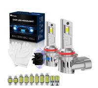 KaiDengZhe HB3 LED Lampadina per Fari, 2PCS 9005 LED Lampadina più Luminosa al 600% Plug and Play Mini 28000LM 120W 6500K HB3 Faro per Auto con Turbofan con 10PCS Kit Lampadine per Luci Interne Auto