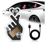 KaiDengZhe Luce Atmosfera per Finestrino Dell'auto a Forma di Cuore a Dito, LED Wireless a Energia Solare a Forma di Cuore Luce al Neon a Forma di Cuore LED per Auto Romantica, Coppia (Blu 1 PZ)