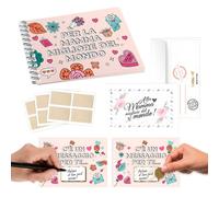 KAÏDENSÏ Blocchetto Messaggi Grattabili Mamma - 25 Etichette da Grattare, Formato 10,5x14,8 cm - Regalo Festa della Mamma Originale con Busta Personalizzabile -