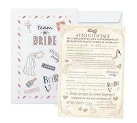 KAÏDENSÏ Gadget Addio al Nubilato Sposa - Pergamena Atto di Consapevolezza Matrimoniale - Accessori Team Bride Divertenti - Kit Idea Regalo Originale