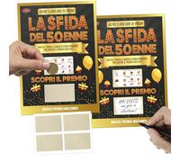 KAÏDENSÏ Gratta e Scopri 50 Anni - La Sfida del Compleanno, 2 Volantini A5 Personalizzabili con Etichette Grattabili - Gioco Festa Compleanno Adulti, Idea Regalo Originale