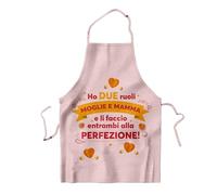 KAÏDENSÏ Grembiule Moglie e Mamma originale - Idea Regalo Festa della Mamma 2026 Compleanno - Grembiule Cucina Donna con Frase Divertente