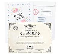 KAÏDENSÏ Idea Regalo Festa della Mamma Originale - Pergamena alla Mamma Migliore del Mondo - Regali Emozionanti Figlia Figlio