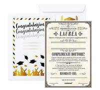 KAÏDENSÏ Idea Regalo Laurea Uomo Originale - Biglietto Auguri Pergamenato per Dottore - Idee Regali Gadget per la Laurea Originali