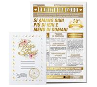 KAÏDENSÏ Idea Regalo Sposi Nozze d'Oro - Maxi Biglietto d'Auguri Originale - Idee Regali Anniversario Originali - Gadget Biglietti Divertenti per Lui e Lei