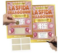 KAÏDENSÏ La Sfida del Compleanno 60 Anni Donna - Gioco Gratta e Scopri, 2 Volantini A5 Personalizzabili - Design Rosa e Oro - Sorpresa Compleanno Originale