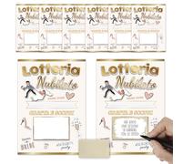 KAÏDENSÏ Lotteria Addio al Nubilato Grattabile - 8 Biglietti A6 da Grattare - Gioco di Gruppo per Festa Sposa, Sfide e Sorprese Nascoste - Design Rosa Elegante