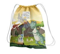 KAÏDENSÏ Sacca Asilo con Nome Tema Dinosauri - 32x40cm, Tasca Interna 20x10 | Personalizzabile con spazio per targhetta con nome o foto, tasca interna con zip, capiente, per nido, materna e scuola