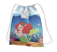 KAÏDENSÏ Sacca Asilo con Nome Tema Sirena - 32x40cm, Tasca Interna 20x10cm | Personalizzabile con spazio per targhetta con nome o foto, tasca interna con zip, capiente, per nido, materna e scuola