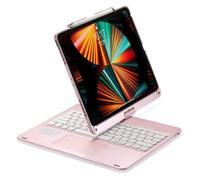 kaidisen Custodia con tastiera girevole a 360° per iPad Pro 13" M4/Air 13"/Pro 12.9 6a 5a 4a 3a generazione con touchpad retroilluminato a 7 colori, tastiera pieghevole retroilluminata girevole a 360°