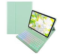 kaidisen Custodia con tastiera retroilluminata arcobaleno per iPad di 9a generazione/8a generazione/7a generazione da 10,2 pollici, Air 3, Pro 10,5, tastiera rotonda retrò staccabile, colore caramella