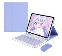 kaidisen Custodia per tastiera e mouse per Galaxy Tab A9+ 5G 11" modello 2023 (SM-X210/X216/X218), custodia per tastiera con mouse Bluetooth, rimovibile, colore viola